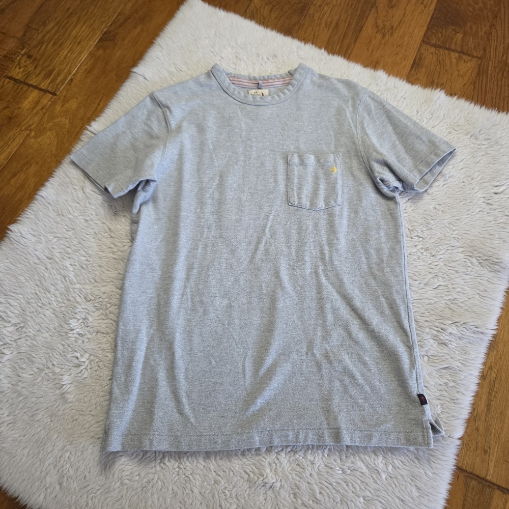 Relwen Ringspun Pocket Tee Shirt Men's Medium Crew Neck 100% Cotton Gray